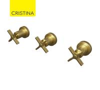 Mélangeur douche/bain douche 3 trous avec collecteur Or Brossé Cross Road - CRISTINA ONDYNA CR11496P