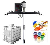 Mélangeur électrique 980 W avec tige d'agitation en acier inoxydable et turbine réglable pour peinture, revêtement, colle, mélange de ciment