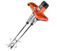 Mélangeur électrique à palette de 60 cm, double tige de 60 cm, mélangeur alimentaire industriel 2800 W pour hacher, crème, ciment, béton, plâtre, mortier, réglage à 6 vitesses, interrupteur de