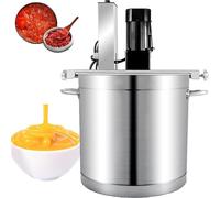 Mélangeur électrique automatique avec grattoir à 4 lames, agitateur automatique en acier inoxydable pour sauce, confiture, chili et casserole chaude Vitesse réglable pour une capacité de 60 L