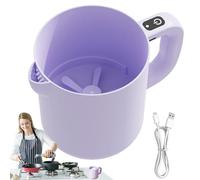 Mélangeur Électrique - Laveuse À Riz - Batteur À Œufs Multifonction 2 En 1 | Bol De Mélange Sans Fil D'une Capacité De 1 L Avec Filtre Intégré | Fouet Automatique Rechargeable De Type C Et Lave-grains