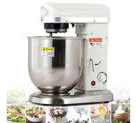 Mélangeur électrique sur Socle De Cuisine, Mélangeur à Gâteau Multifonction à 3 Vitesses, Mélangeur Alimentaire pour Cuisson avec Bol, Batteur, Crochet Pétrisseur, Robot Culinaire(White,7L)