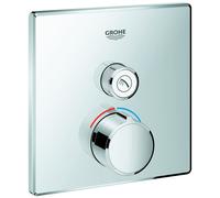 Mélangeur encastré Grohe SmartControl, une vanne d'arrêt, rosace carrée, 1