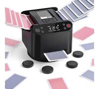 Mélangeur et Distributeur de Cartes Automatique - Rotation 360° pour 1-2 Jeux, 2-12 Joueurs avec 4 Télécommandes | Modes de Jeu Intégrés, Rechargeable & Silencieux pour Poker, UNO, Phase 10 (Noir)