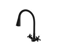 Mélangeur évier flexible à mémoire de forme MORAVA RETRO laiton noir mat