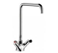Mélangeur évier grande cuisine 5610 DELABIE - Monotrou à poser sur plage - Bec tube orientable - Chrome