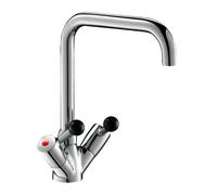 Delabie Mélangeur évier 5640T2 – Pivotant – Gris – Monotrou en laiton chromé