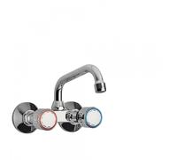 Mélangeur évier mural Distance depuis mur 360 mm. - TRES 123230