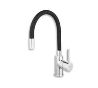 Mélangeur évier Novaservis avec poignée silicone noir/chrome 70710.0C