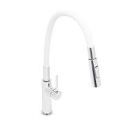 Mélangeur évier SAT avec bras en silicone blanc/chrome SATBSD290B2F