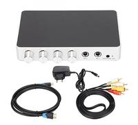 Mélangeur HDMI, Mélangeur de Son Numérique 4K 1080P DC 12V Amplificateur de Microphone Réglable pour Boîtiers TV Android, Lecteurs DVD, Ordinateurs Portables et Ordinateurs(Prise UE)