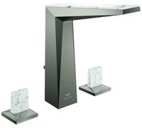 Mélangeur Lavabo à Poser Grohe Allure Brilliant Private Collection L, tirette, avec insert bec Hard Graphite Brossé/Blanc Attique 20668AL0