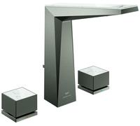 Mélangeur Lavabo à Poser Grohe Allure Brilliant Private Collection L, tirette, avec insert bec, poignées cube Hard Graphite Brossé/Blanc Attique 20671AL0