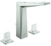 Mélangeur Lavabo à Poser Grohe Allure Brilliant Private Collection L, tirette, avec insert bec Supersteel/Blanc Attique 20668DC0