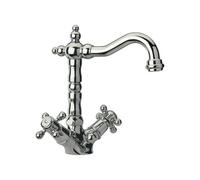 Mélangeur lavabo bec rétro Tiffany Chromé