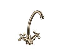 Mélangeur lavabo - EDOUARD ROUSSEAU - Rétrosol - Embase Ø 52 mm - Bec haut orientable - Vieux Bronze