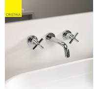 Mélangeur Lavabo Executive Mural 3 Trous Chrome - CRISTINA ONDYNA EV11450
