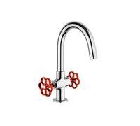 Mélangeur lavabo Induss Chrome - manette rouge