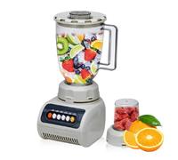 Mélangeur Multifonction - Bocal en Verre de 6 Tasses, 4 Réglages de Vitesse, Lame Amovible, Broyage de Glace Et Préparation de Smoothies, Facile À Nettoyer
