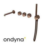 Mélangeur mural bain douche 5 trous or rose brossé Piega - CRISTINA ONDYNA PA16534I