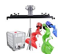 Mélangeur pneumatique avec turbine repliable en acier inoxydable, grand moteur à 5 cylindres pour un mélange efficace de peinture, de boue et de coulis dans de grands contenants.