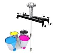 Mélangeur pneumatique for peinture, support rétractable de 65 à 125 cm, avec turbine en acier inoxydable à 5 cylindres, for mélanger la peinture