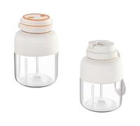 Mélangeur portable de grande capacité de 1300 ml, 80 W, mélangeur rechargeable par USB pour smoothies, shakes, voyage, camping (blanc, deux tasses)