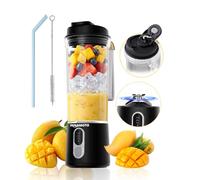 Mélangeur portable de taille personnelle pour smoothies - Mini mélangeur sans fil avec mélange puissant, tasse à jus de 590 ml sans BPA avec couvercle de voyage étanche, rechargeable de type C