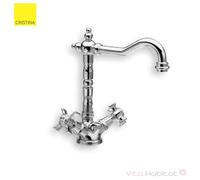 Mélangeur pour lavabo avec bec potence mobile chromé avec vidage rétro CHAMBORD- CRISTINA ONDYNA CH11151