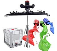 Mélangeur Réservoir électrique Bétonnière de mortier de peinture Ciment commercial 3000w Béton électrique avec support de support, hélice pliante, vitesse réglable, plage télescopique 65-125