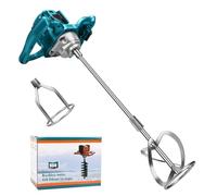 Mélangeur sans fil pour peinture et béton compatible avec Makita 18V batterie (sans batterie), mélangeur électrique sans balais avec 6 vitesses et 2 fouets, pour mélanger le fourrage et le mortier