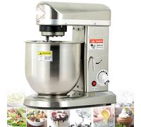 Mélangeur vertical à pâte, robot sur socle, bol mélangeur de 10 L, 500 W, avec batteur et crochet pétrisseur pour cuisine professionnelle - Acier inoxydable, 3 vitesses.