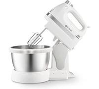 Grunkel - AM-350TURB05BOWL - Food processor with rotating bowl made of stainless steel, turbo function and 5 speeds, including mixer and hook - capacity: 2L - 350W