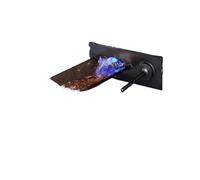 MéLangeurs De Robinets De Lavabo, Robinet mitigeur d'évier de salle de bains, cascade murale dissimulée en laiton, robinet de lavabo à changement de couleur en Nickel brossé Technologie D'éConomie D'E