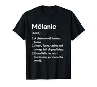 Mélanie Définition du nom Dictionnaire Amusant T-Shirt Graphique avec Valeur