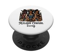 Melanin Cowgirls African American Cowgirl Swag Black History PopSockets PopGrip Adhésif