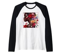 Melanin Floral Woman Black History Month African American Manche Raglan