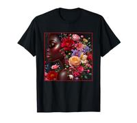 Melanin Floral Woman Black History Month African American T-Shirt