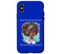 Melanin Pull de Noël Moche Fille Noire Magic Queen Sista Coque pour iPhone X/XS