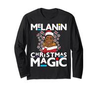 Melanine Christmas Black Girl Magic Women Brown Skin Girls Manche Longue