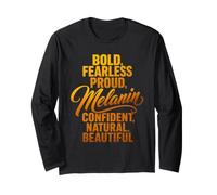 Melanine Pride Black Woman Afro-American Roots Positivity Manche Longue
