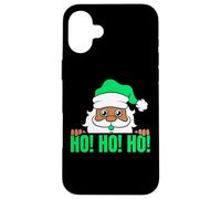 Melanine Santa Ho Ho Ho Black Girl Magic Brown Skin Boy Funny Coque pour iPhone 16 Plus