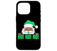 Melanine Santa Ho Ho Ho Black Girl Magic Brown Skin Boy Funny Coque pour iPhone 16 Pro