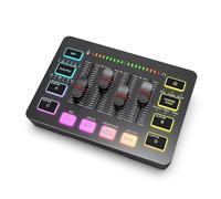Mélanur De Jeu, RVB À 4 Canaux En Streaming Avec Interface Microphone XLR, For Voix, Podcast(Zwart)