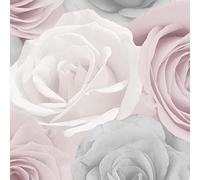 Melany Rose Papier Peint Rose/Gris - Métallisé - World of Wallpaper AF0013