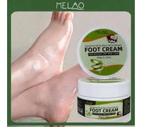 MELAO Crème pour les pieds à l'huile de noix de coco et à l'aloe vera 60g/2,12oz, nourrissante en profondeur et réparatrice des talons gercés, contient de l'huile de noix de coco naturelle et de l'ext