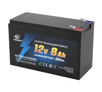melasta 12V 8Ah LiFePO4 Batterie 2000 Cycles Profond avec Protection BMS Batterie Rechargeable pour RV Campings, Kit Photovoltaïque, Bateau, Scooter, Moteur de Remorquage, Solaire Caravan