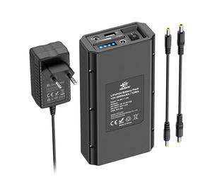 melasta 6000mAh Batterie Externe, Pack Batterie Ont 12V Porte DC in/Out Équipement et 9V Porte DC Out et USB-A Équipement, Power Bank pour Smartphone, Bande LED, Caméra de Surveillance