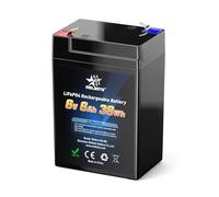 melasta 6V 6Ah LiFePO4 Batterie Rechargeable, Cycle Profonde 2000 Fois avec Protection BMS, Batterie LiFePO4 Adaptée Bateaux à Moteur, Camping, Trottinettes, Les Onduleurs, Solaire, Eolienne