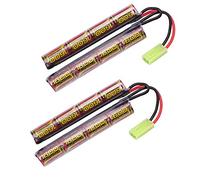 melasta Airsoft Batterie 9,6v 1600mAh NiMH Batterie avec Mini Tamiya Connecteur, 2 Pack